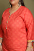 Peach Cotton Blend Printed Ready to Wear Patiala Salwar Suit